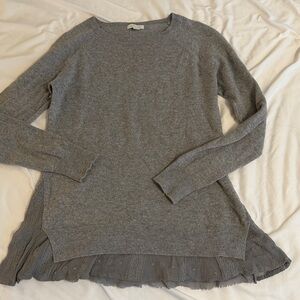 Garnet Hill 100% Cashmere Shirttail Sweater Women's Medium Long Sleeve